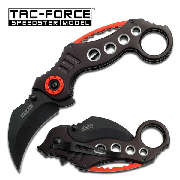 Black 440 Stainless Karambit Tactical Combat Spring Assist Knife - Tophatter's Army Products & Self Defense Collectible Weapons - Tophatter Daily Deals